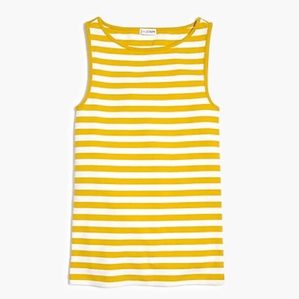 J Crew Golden Yellow Striped Tank
